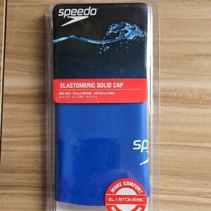 Speedo Elastomeric Solid Swim Cap in Blue